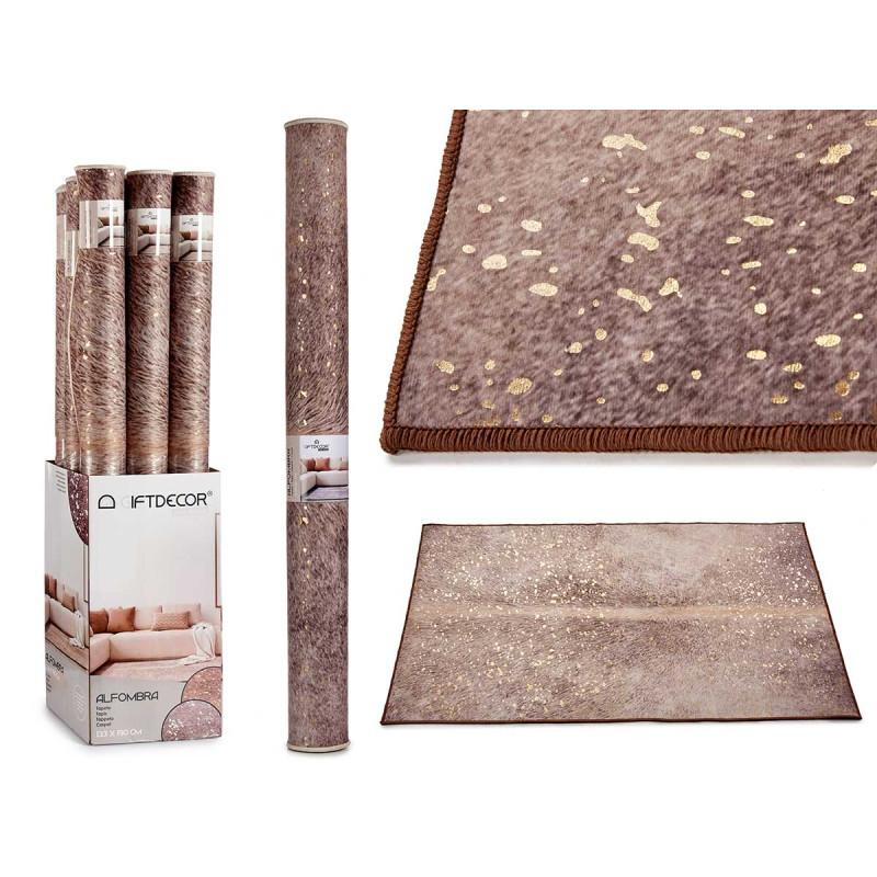 133X190CM BROWN AND GOLD RUG 