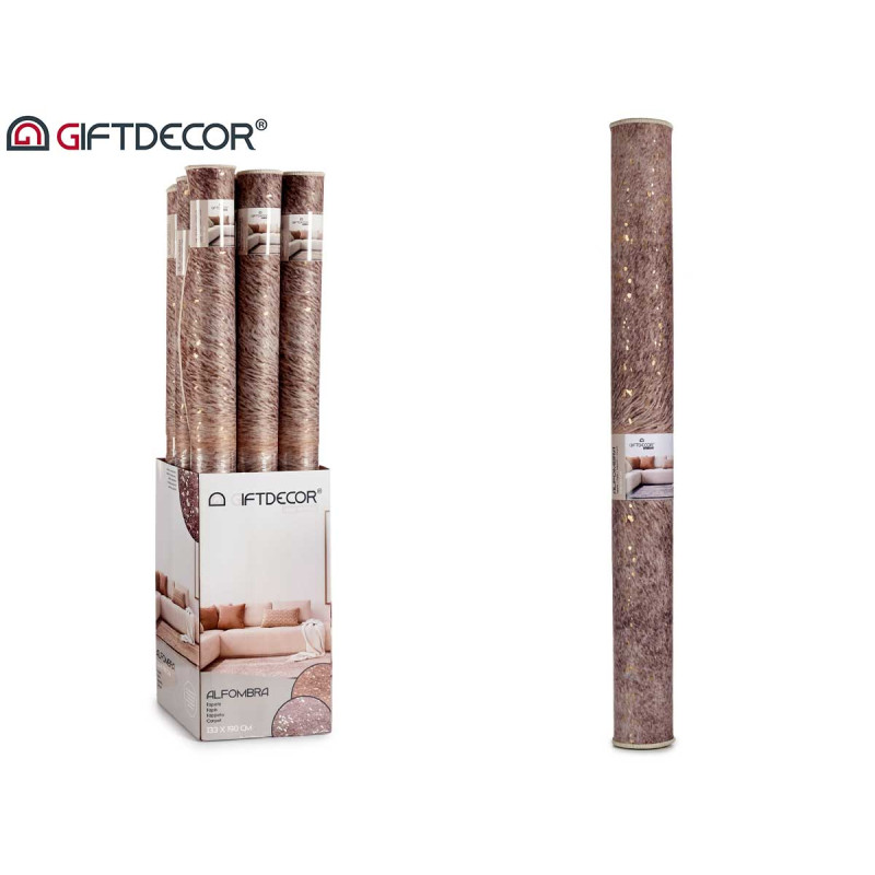 TAPPETO MARRONE 133X190CM CON MACCHIE DORATE