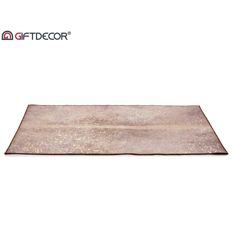 ALFOMBRA MARRON 133X190CM CON MANCHAS DORADAS