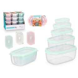 SET5 LUNCHBOX MIXED 3COL 200 400 800 1750 2800ML