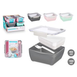 FIAMBRERA COMPARTIMENTOS SURT 3 COLORES 450ML 1,4L