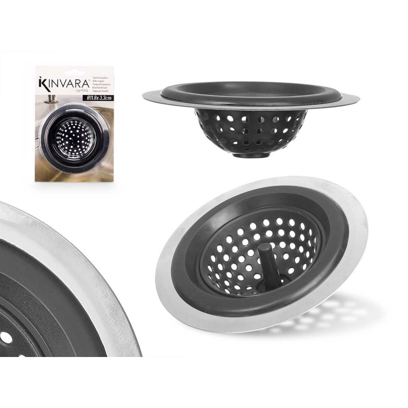 TAPPO LAVELLO SILICONE ACCIAIO NERO