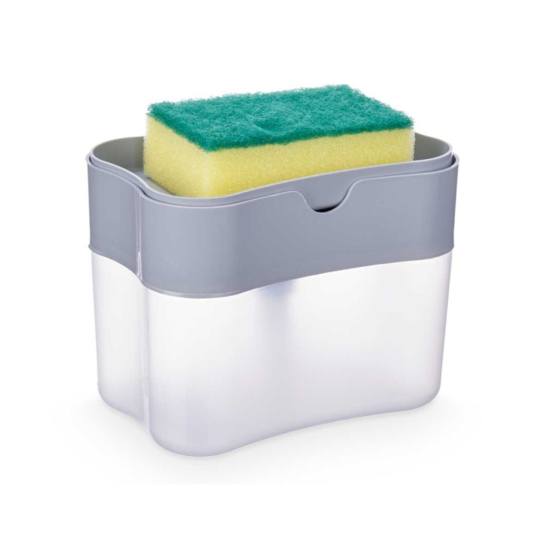 DISTRIBUTEUR DE SAVON ET ÉPONGE À RECURER