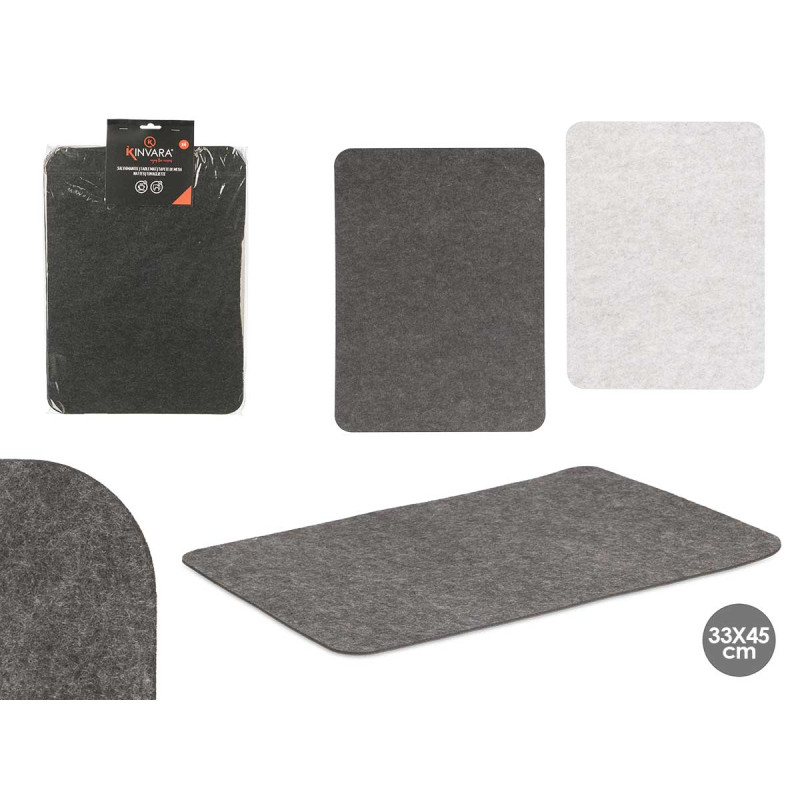 SET 4 RECTANGULAR PLACEMATS ASSORTED 3 COLORS