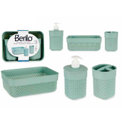 CONJ 3 PÇS WC VERDE MENTA PLASTICO