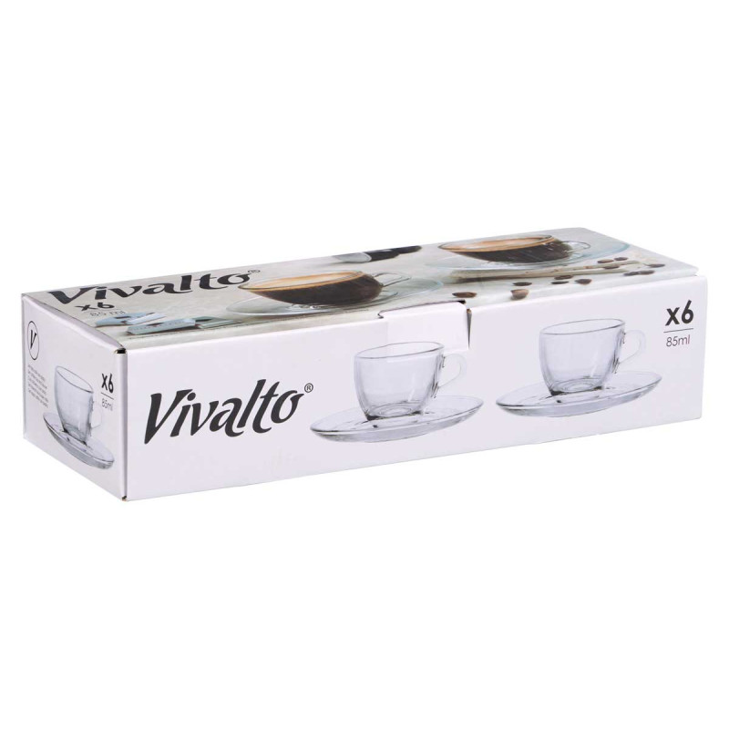 CANECA CAFE VIDRO 85ML COM PRATO