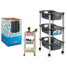 PLASTIC TROLLEY 3 SHELVES WHITE AND ANTR
