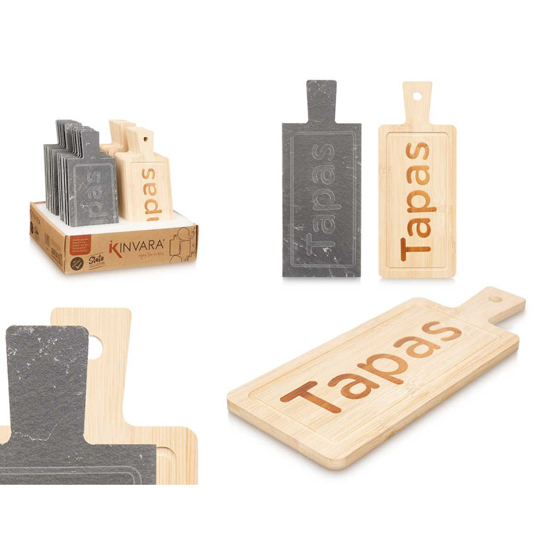 TABUA RETANGULAR BAMBU E ARDOSIA DEC TAP