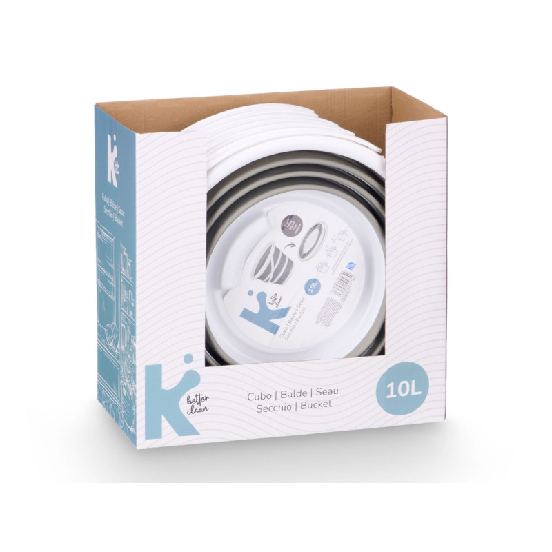 CUBO PLEGABLE BLANCO GRIS 10 L