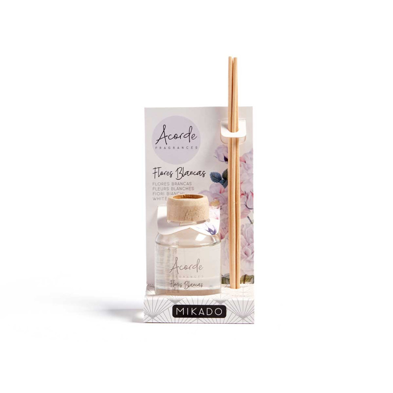 MIKADO 50 ML C/BAGUETTE FLEURS BLANCS