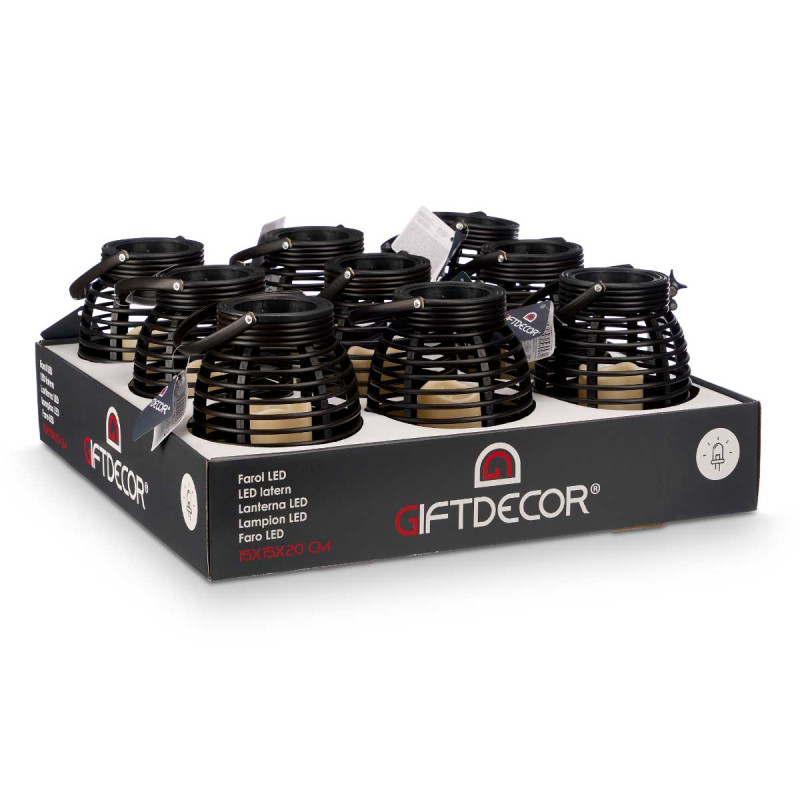LANTERNA CANDELA LED CON MANICO 16,5X21