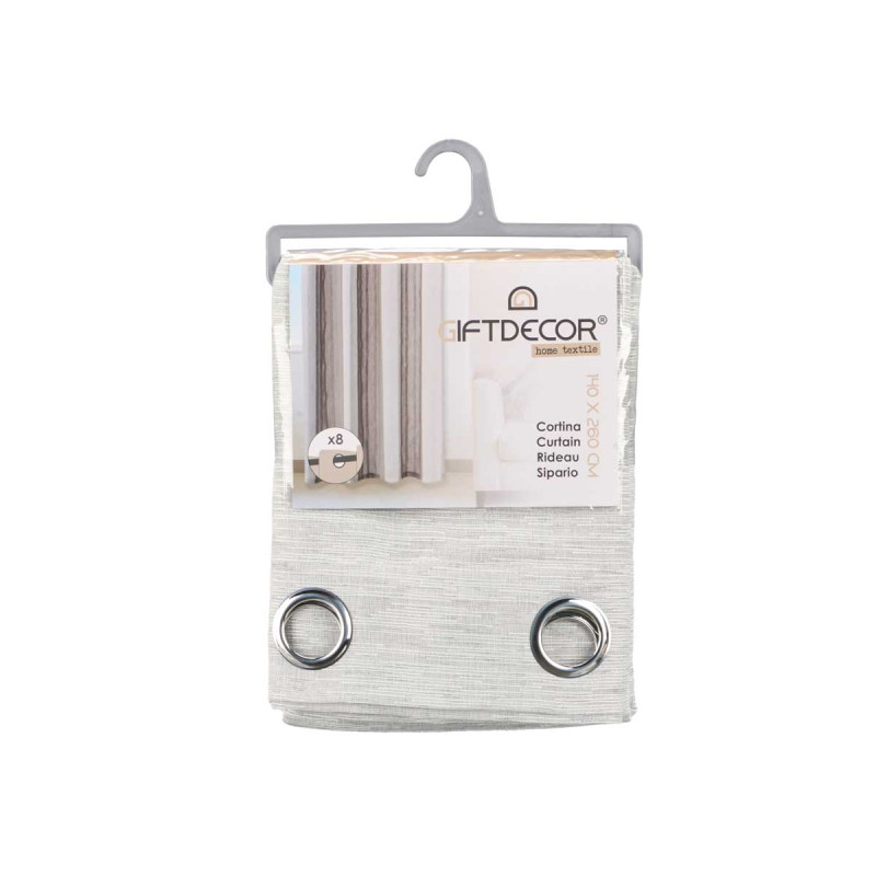 CURTAIN MULTISTRIPES GREY 140X260 CM