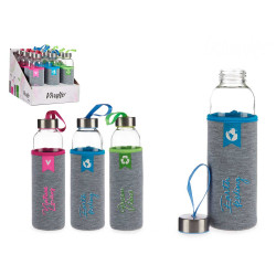 FLACONE IN NEOPRENE VETRO COL LABEL 500ML ASS 3