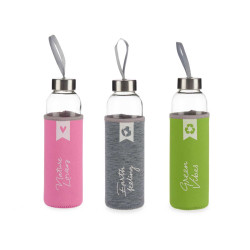 GARRAFA NEOPRENE VIDRO CINZA ETIQUETA 500ML SORT 3