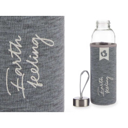 500ML NEOPRENE GLASS BOTTLE GREY STICKER ASSORT 3