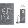 500ML NEOPRENE GLASS BOTTLE GREY STICKER ASSORT 3