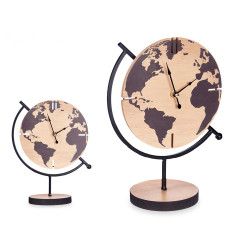 ROUND TABLE CLOCK WORLD MAP