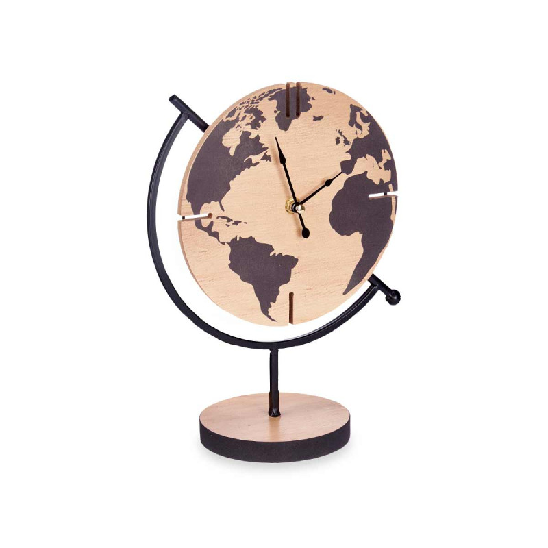 ROUND TABLE CLOCK WORLD MAP