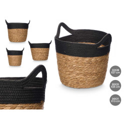 SET 3 CESTI ROTONDI 29CM ALTO NERO