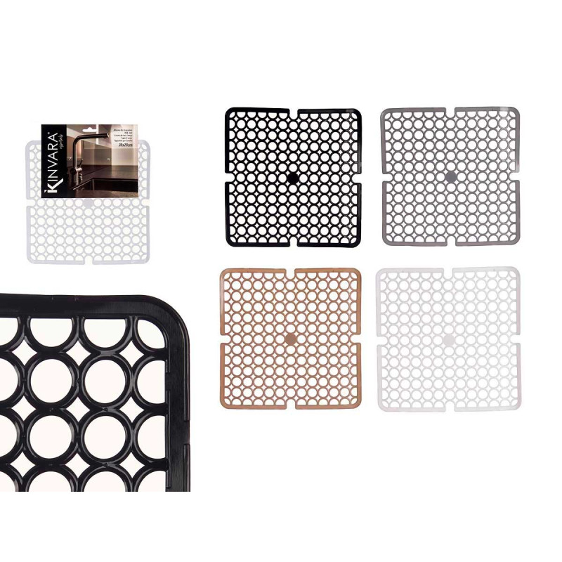 TAPIS D'ÉVIER CARRÉ 28CM ASSORTI 4