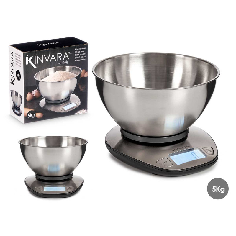 BALANÇA DIGITAL DE AÇO 5KG COM TIGELA 