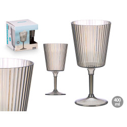 CÁLICE CINZENTO RISCAS 400 ML
