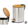PAPELERA ACERO 3L CON TAPA BAMBU