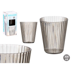 BICCHIERE RIGHE GRIGIO 300 ML