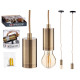 LAMPE SUSPENDU ACIER DORE