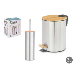 SET CESTINO 3L BAMBÙ E SCOPINO BAMBÙ ACCIAIO