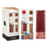 SET 50 BÂTONS D'ENCENS SUPPORT BOIS FRUITS ROUGES 