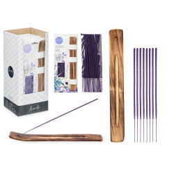 SET 50 BARRAS INCIENSO SOPORTE MADERA LAVANDA