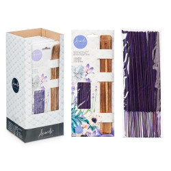 SET 50 BARRAS INCIENSO SOPORTE MADERA LAVANDA