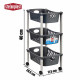 CARRELLO 3 PIANI PLASTICA C/RUOTE C/ESIB