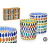 ROUND CANDLE HOLDER RHOMBUS STARS ASSORTED 2
