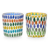SMALL ROUND CANDLE HOLDER RHOMBUS ASSORTED 2