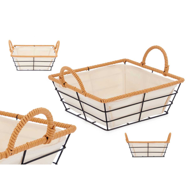 CESTA ASAS METAL CUADRADA