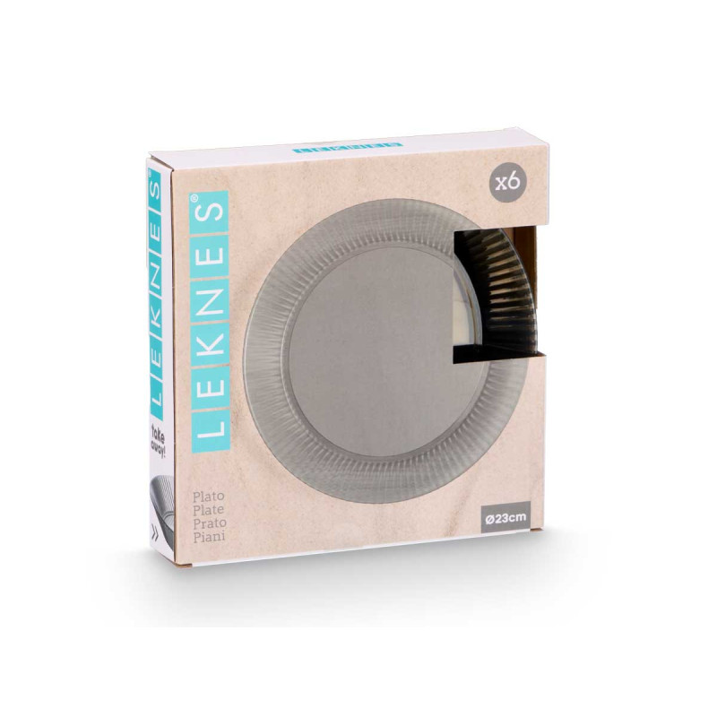 PRATO CINZENTO RISCAS 23CM DIAM