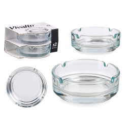  SET 2 CENDRIER VERRE 9CM