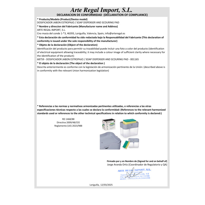 SOAP DISPENSER AND SCOURING PAD
