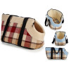 TRANSPORTIN MASCOTA TELA CUADROS SURT 2