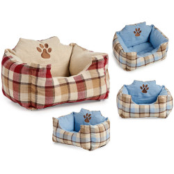 RECTANGULAR PET BED SQUARES FABRIC ASSORT 2 